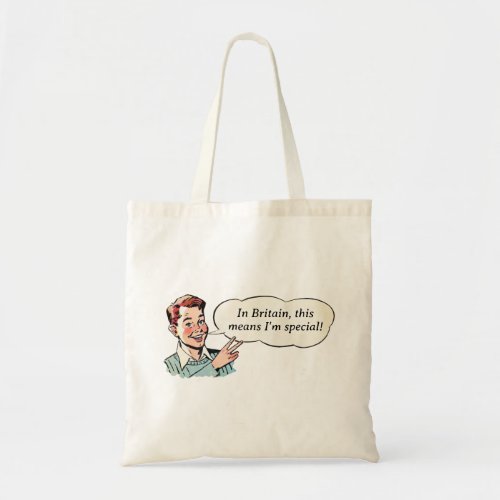 Vintage Cheeky Boy with Two_Finger Salute Tote Bag