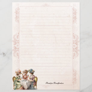 Vintage Cheeky Ladies High Tea Lined Stationery