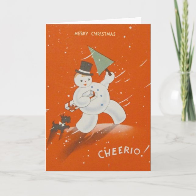 Vintage Cheerio Merry Christmas Greeting Card (Front)