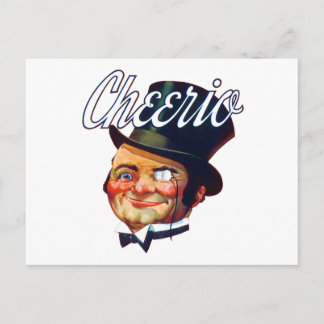 Vintage Cheerio Top Hat Guy Postcard