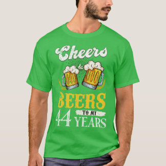Vintage Cheers And Beers To My 44 Years Birthday T-Shirt