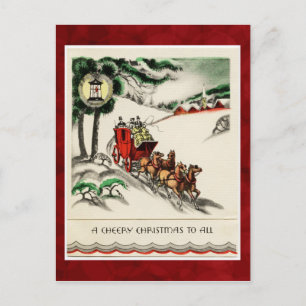 Vintage Cheery Christmas Postcard