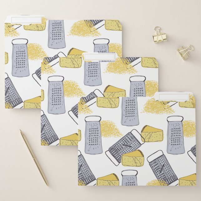 Vintage Cheese and Grater Pattern File Folder (Set)