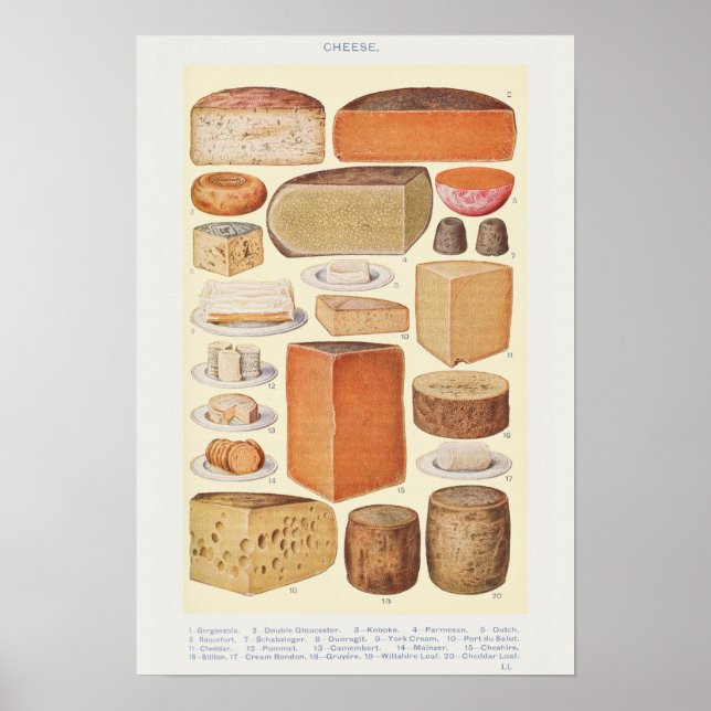 VINTAGE CHEESE DESIGN POSTER (Front)