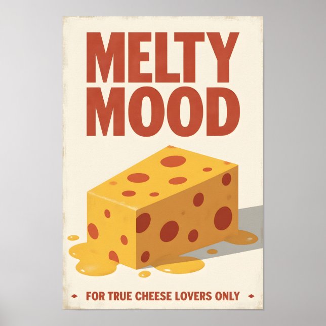 Vintage Cheese Poster – Retro Kitchen Wall Art (Front)