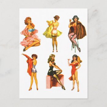 Vintage Cheesecake Pin-ups Postcard by seemonkee at Zazzle