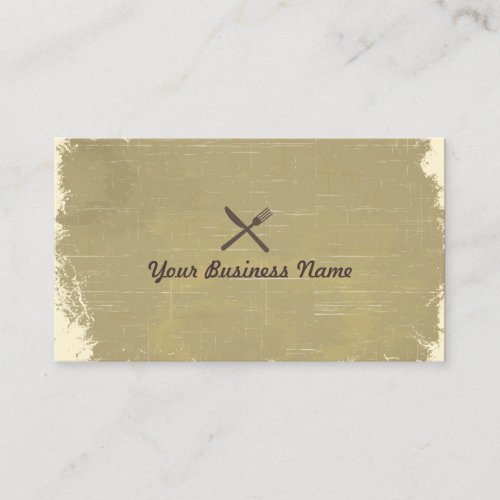 Vintage Chef Aged Paper Texture Catering Business Card