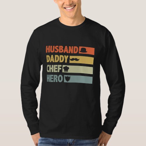 VIntage Chef Cook Dad Husband Daddy Hero Fathers T_Shirt