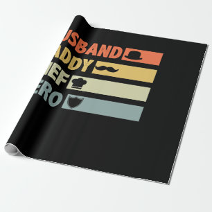 VIntage Chef Cook Dad Husband Daddy Hero Fathers Wrapping Paper