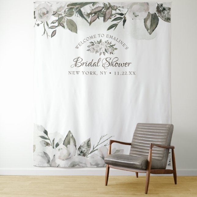 Vintage Cherish Bridal Shower Photo Prop Backdrop (In Situ)