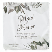 Vintage Cherish Floral Maid of Honor Handkerchief