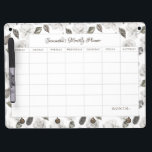 Vintage Cherish Floral Monthly Planner Calendar Dry Erase Board With Keychain Holder<br><div class="desc">Vintage Cherish White Floral & Rose Gold Painted Roses and Flowers. A Vintage Classic and Elegant Look, and Plenty of Gray, Ivory White, Rose Gold, Dusty Pink, Pine Green, and Gray leaves and foliage. With Hand Painted Floral elements, Vintage Classic Script Fonts and Stylish Rose Gold Glitter Foil Frame &...</div>
