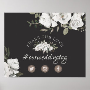 Vintage Cherish Floral Share the Love Wedding Sign