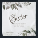 Vintage Cherish Floral Sister Quote Handkerchief Bandana<br><div class="desc">Vintage Cherish White Floral & Rose Gold Painted Roses and Flowers. A Vintage Classic and Elegant Look, and Plenty of Gray, Ivory White, Rose Gold, Dusty Pink, Pine Green, and Gray leaves and foliage. With Hand Painted Floral elements, Vintage Classic Script Fonts and Classy Peony and Rose Borders - Sister...</div>