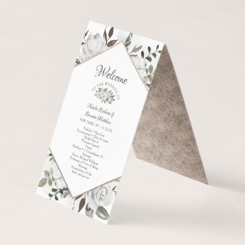 Vintage Cherish Floral Wedding Ceremony Program