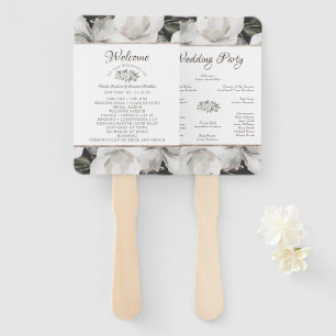 Vintage Cherish Floral Wedding Ceremony Program Hand Fan