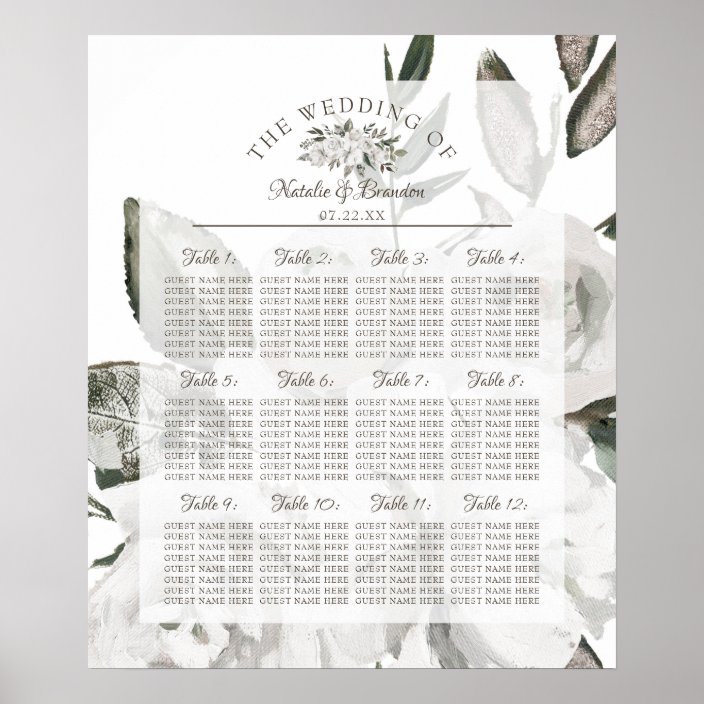 Vintage Cherish Floral Wedding Table Seating Chart Zazzle Com
