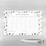 Vintage Cherish Floral Weekly Planner Calendar Magnetic Dry Erase Sheet<br><div class="desc">Vintage Cherish White Floral & Rose Gold Painted Roses and Flowers. A Vintage Classic and Elegant Look, and Plenty of Gray, Ivory White, Rose Gold, Dusty Pink, Pine Green, and Gray leaves and foliage. With Hand Painted Floral elements, Vintage Classic Script Fonts and Stylish Rose Gold Glitter Foil Frame &...</div>