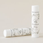 Vintage Cherish Geometric Bridal Party Favor Lip Balm<br><div class="desc">Vintage Cherish White Floral & Rose Gold Painted Roses and Flowers. A Vintage Classic and Elegant Look, and Plenty of Gray, Ivory White, Rose Gold, Dusty Pink, Pine Green, and Gray leaves and foliage. With Hand Painted Floral elements, Vintage Classic Script Fonts, and Elegant Rose Gold Glitter Foil Geometric Terrarium...</div>