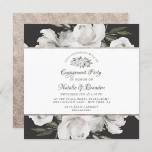 Vintage Cherish Let's Celebrate Engagement Party Invitation