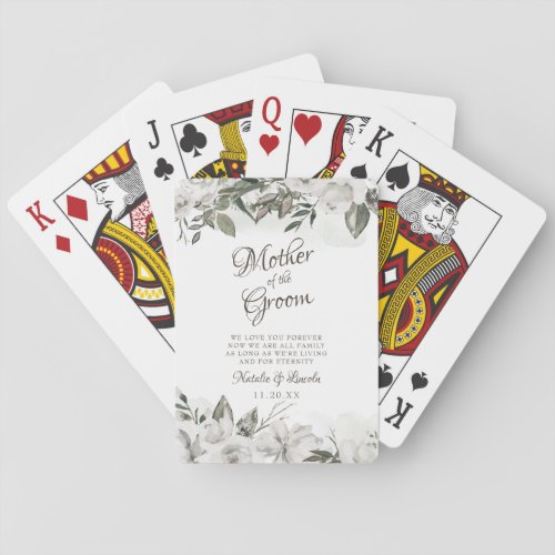 Vintage Cherish Mother of the Groom Personalized Poker Cards