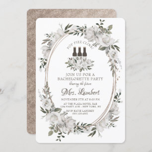 Vintage Cherish Pop Fizz Clink Bachelorette Party Invitation