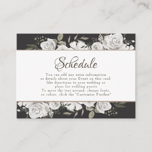 Vintage Cherish Rose Gold Wedding Schedule Enclosure Card