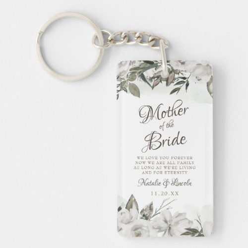 Vintage Cherish To the Mother of the Bride Quote Keychain