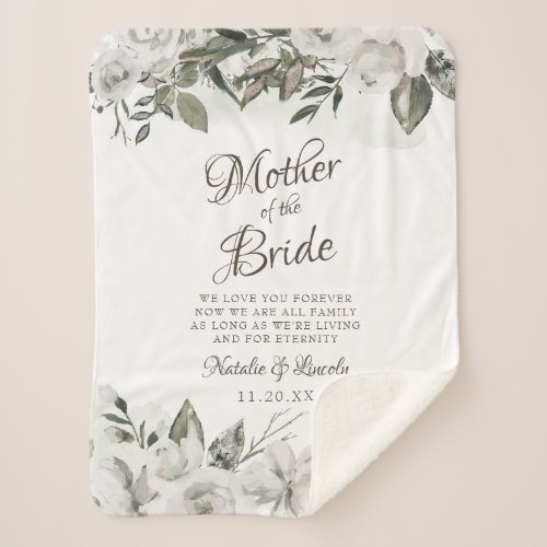 Vintage Cherish To the Mother of the Bride Quote Sherpa Blanket