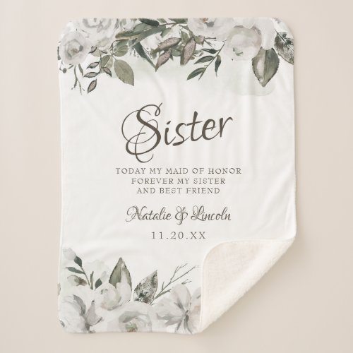 Vintage Cherish To the Sister Heartfelt Quote Sherpa Blanket