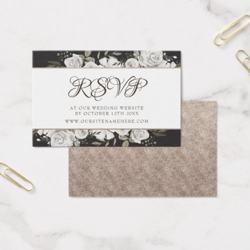 Vintage Cherish Wedding Website RSVP Insert Cards