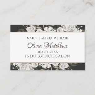 Vintage Cherish White Floral Social Media Business Card