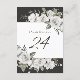 Vintage Cherish White Floral Wedding Table Numbers