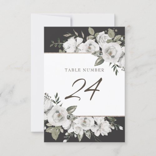 Vintage Cherish White Floral Wedding Table Numbers