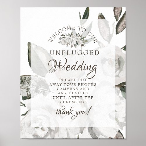 Vintage Cherish White Unplugged Wedding Table Sign