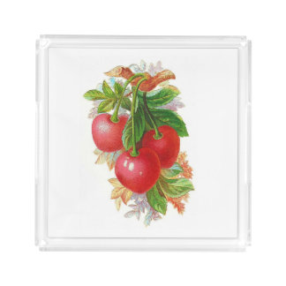 Vintage Cherries Acrylic Tray