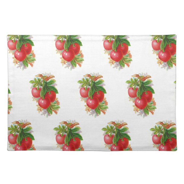 Vintage Cherries Cloth Placemat (Front)