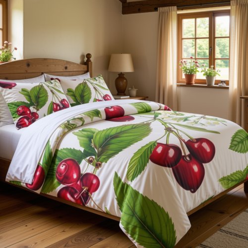 Vintage Cherries Duvet Cover