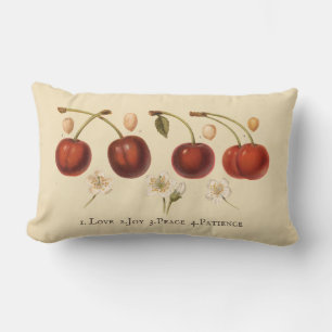 Vintage Cherries Fruit Cottagecore Throw Pillow