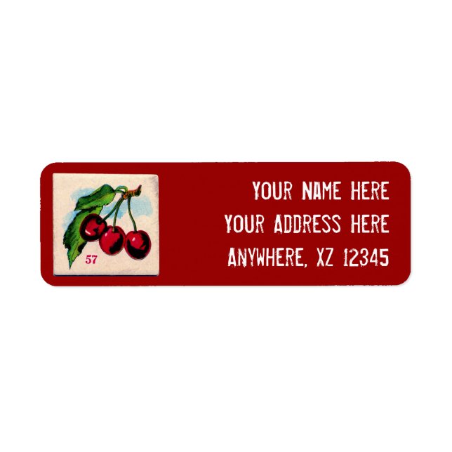 Vintage Cherries Game Card Label (Front)