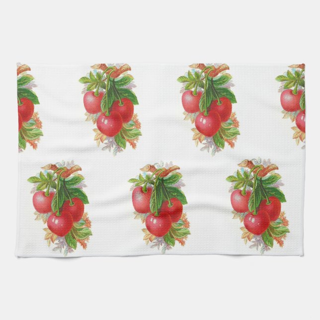 Vintage Cherries Kitchen Towel (Horizontal)
