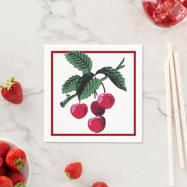 Vintage Cherries Napkins (Insitu)