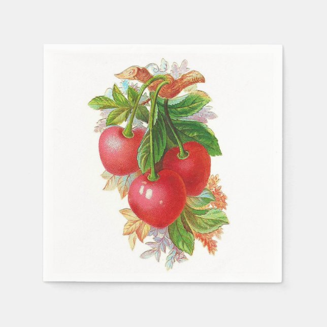 Vintage Cherries Napkins (Front)