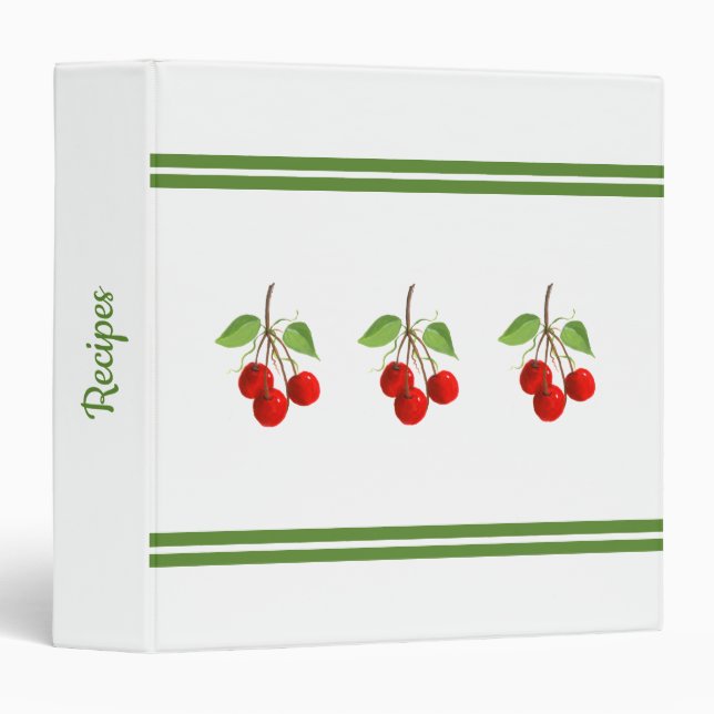 Vintage Cherries Recipe Binder (Front/Spine)