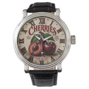 Vintage Cherries Rustic Farm Fresh Fruit Market Watch