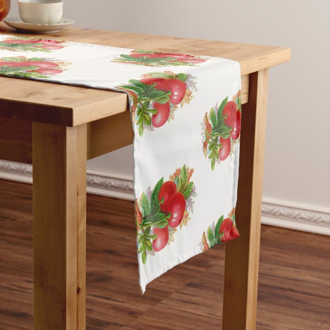 Vintage Cherries Short Table Runner (In Situ)