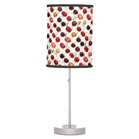 Vintage Cherries Table Lamp (Front)