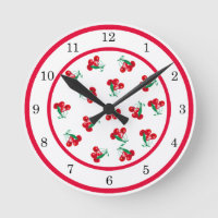 Vintage Cherries Wall Clock