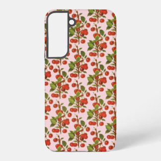 Vintage Cherries Wallpaper Samsung Galaxy S22+ Case