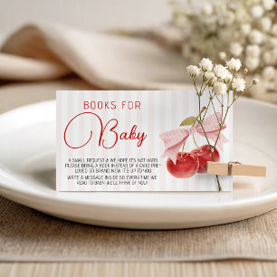 Vintage Cherry Baby Shower Book Request Enclosure Card